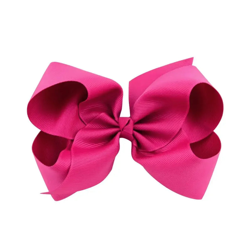 6 Inch Big Grosgrain Ribbon, Solid Color, Hair Bows with Clips. Boutique Headwear Accessories  for Kids