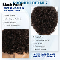 Afro Puff Pixie Bob Wig — Brazilian Remy Human Hair, Pre-Plucked Bangs, Ships from USA