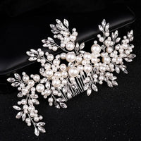 Luxury Crystal Pearl Flower Hair Comb/Headband/Tiara For Women & Girls - Bridal Wedding Hair Accessories/Hair Jewelry-hair accessories-SWEET T 52