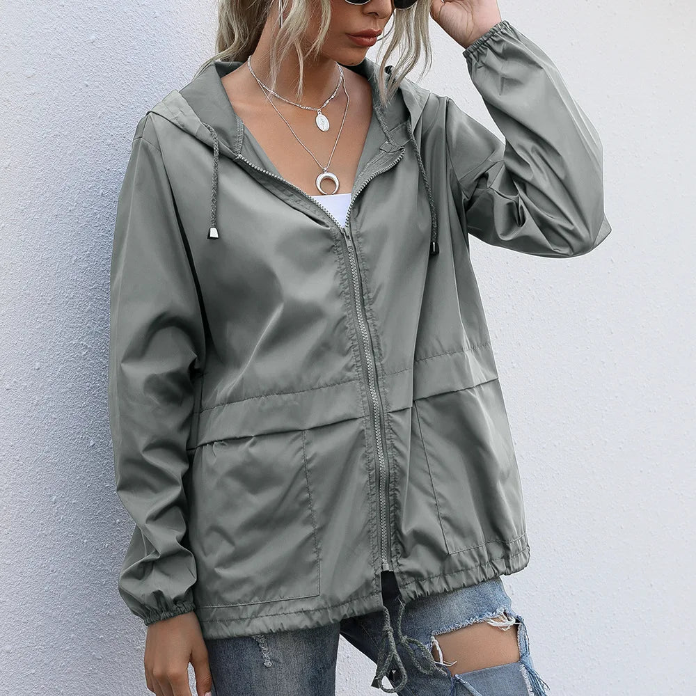 Women's Waterproof Hooded Rain Jacket