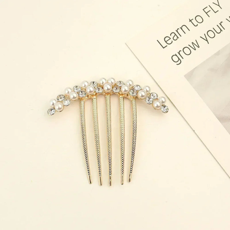 Women's Pearl Crystal Hair Combs, Rhinestone Decorative Hair Clips/Headwear, Jewelry Gifts