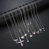 Zircon Pendant Necklace Set, 9 Pieces