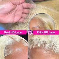 613 Short Blonde Human Hair Lace Front Wigs for Women, 13x6 HD Transparent, 200% Density