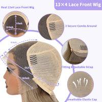 LUX VOGUE Dusk Sand Gold Balayage Color 100% Human Hair Wig Layer 260% Density Salon Quality 13x6 Upgrade Nude Color Lace Wig Sweet T 52