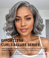 Salt & Pepper Body Wave Wigs - HD Transparent 5x5 Closure Short Lace Bob Wigs, 100% Brazilian Remy Human Hair Sweet T 52