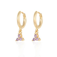 Gold Color Cute Water Drop Earrings For Women & Girls - Zircon Piercing Huggies/Hoop Dangle Earrings-earrings-SWEET T 52