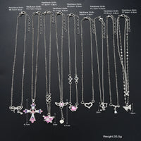 Zircon Pendant Necklace Set, 9 Pieces