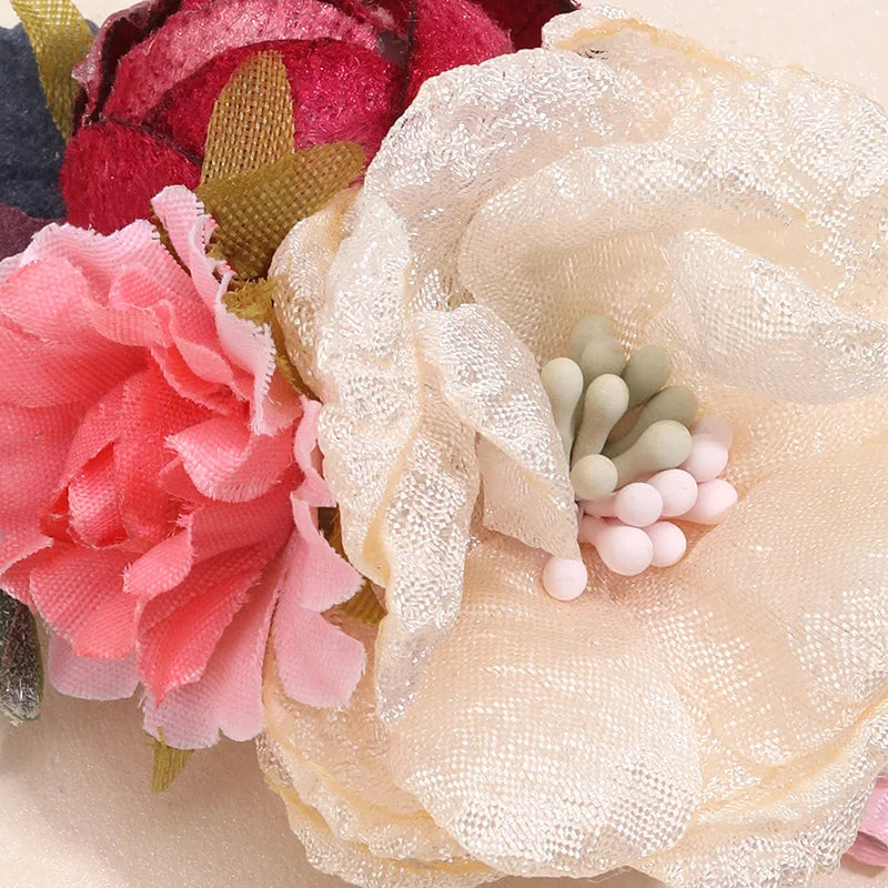 Artificial Flower Hair Clips - Cute Mesh Rose Hairpins with Pearl Barrette Hairgrips for Children, Hair Accessories