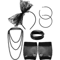 1set 1920's Cosplay Flapper Halloween Charleston Costume 1920s Gatsby Accessories Black Headpiece Great Gatsby Feather Headband Sweet T 52