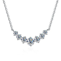 2.8 Carat Moissanite Cluster Necklace, Marked 925 Sterling Silver