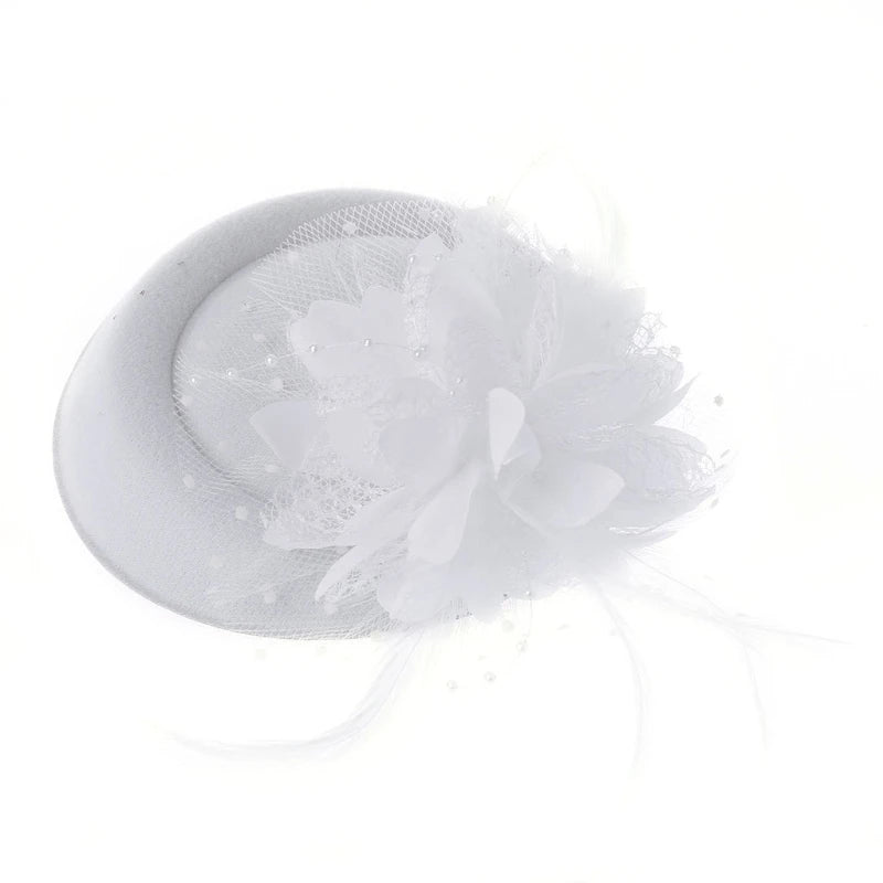 Fascinator Hats for Women & Girls.  Feather/Flower Bridal Hair Accessories, Wedding Party, Special Occasions