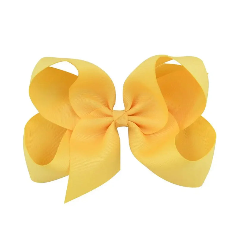 6 Inch Big Grosgrain Ribbon, Solid Color, Hair Bows with Clips. Boutique Headwear Accessories  for Kids