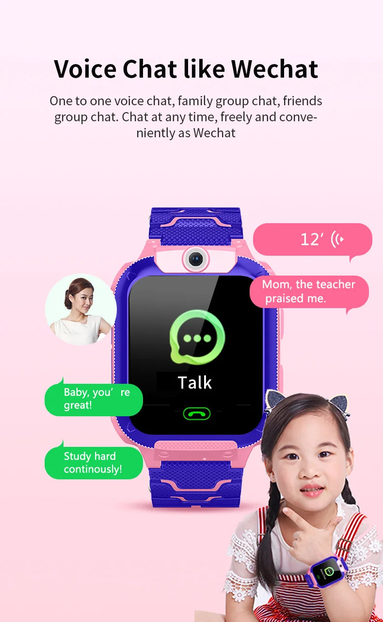 Children's  Smart Watch with Sim Card, SOS, Phone Call, Waterproof, Video Call Safety, Footprint Tracker