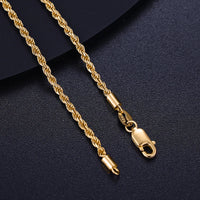 2.5 mm Rope Chain Necklace, Marked 925 Sterling Silver
