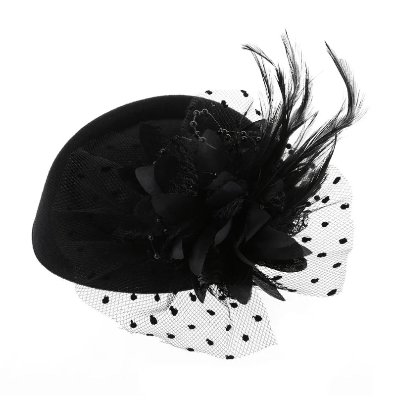 Fascinator Hats for Women & Girls.  Feather/Flower Bridal Hair Accessories, Wedding Party, Special Occasions