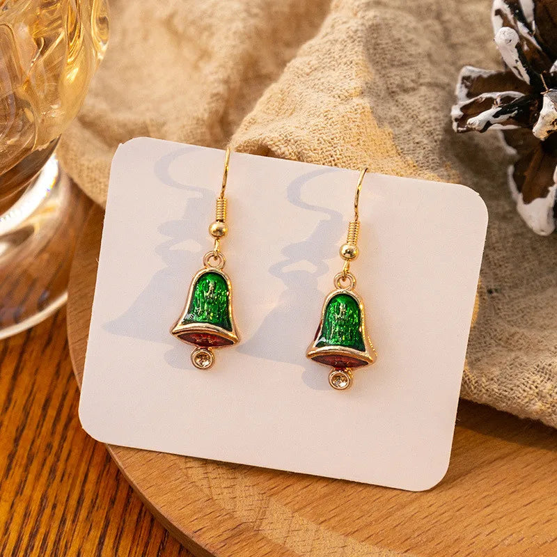 Vintage Metal Christmas Tree Dangle Earrings for Women - Fashion Socks, Santa Claus, Snowflake Drop Earrings