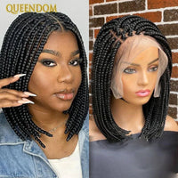 Full Lace Wigs for Black Women Short Bob Braided Wigs Knotless Box Braids 360 Lace Front Wigs Cornrow Synthetic Wigs 12 Inch Sweet T 52