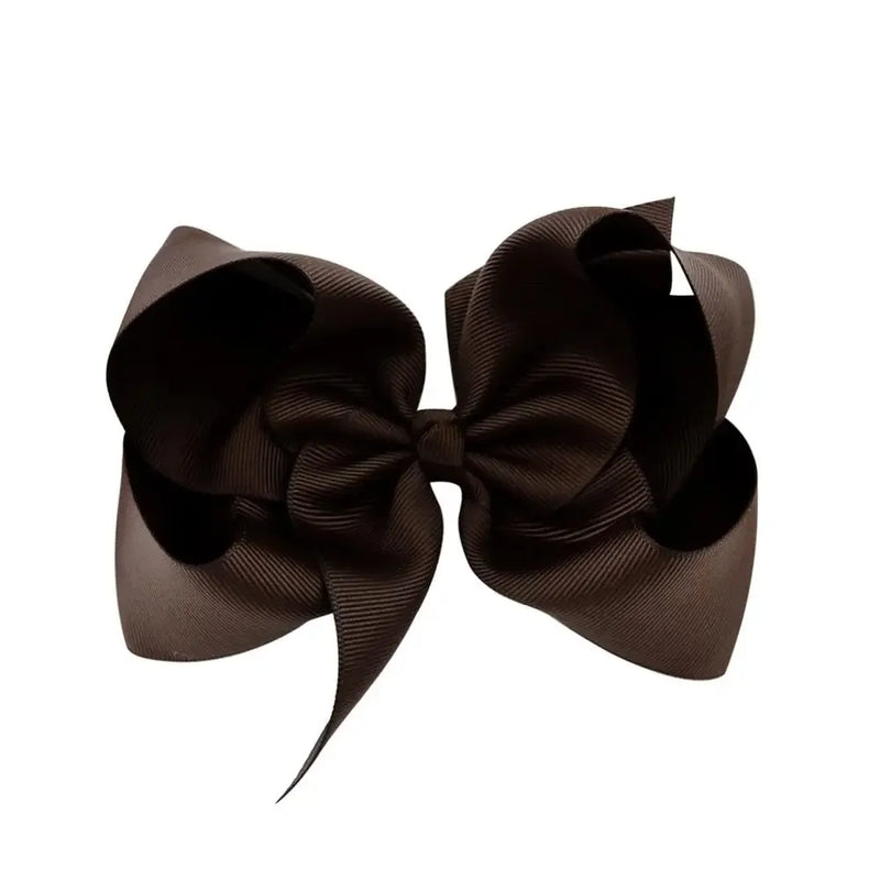 6 Inch Big Grosgrain Ribbon, Solid Color, Hair Bows with Clips. Boutique Headwear Accessories  for Kids