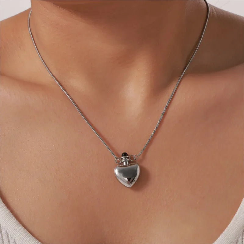 Stainless Steel Heart Pendant Necklace for Women  & Girls. Fashion Fine Chain Necklace, Gold Plated Jewelry