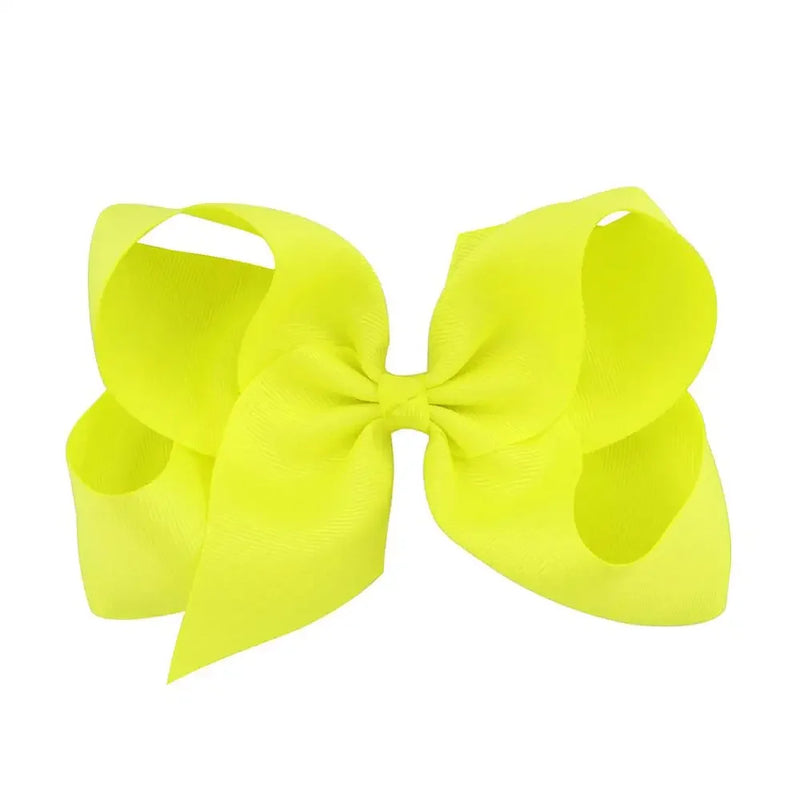 6 Inch Big Grosgrain Ribbon, Solid Color, Hair Bows with Clips. Boutique Headwear Accessories  for Kids