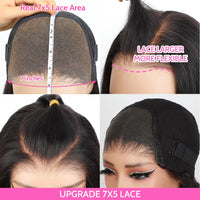 Glueless Human Hair Wigs, Ready To Wear - Straight, Glueless, Pre-plucked, Wear And Go, 7x5 HD Lace Front Wigs with Pre-Cut Lace