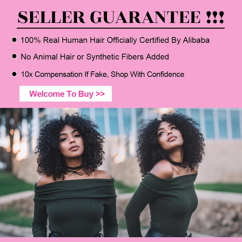 VSHOW 3 IN 1 Half Wig Wear and Go Kinky curly Highlight Ombre Brown Human Hair Pre-Styled Wig Invisible Hairline with Drawsting SWEET T 52