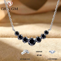 2.8 Carat Moissanite Cluster Necklace, Marked 925 Sterling Silver