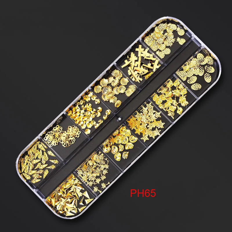 12Gird Box Multi Size AB/Colorful Non-Hotfix Rhinestones Flatback Crystal Diamond Gems 3D Glitter Nail Art Luxurious Decorations SWEET T 52
