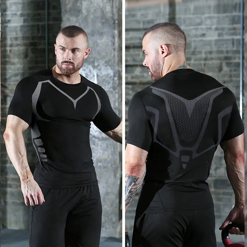 Quick Drying Elastic T-Shirt for Men & Boys, Anti-Wrinkle in 8 Solid Colors for Gym or Sports