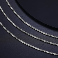 2.5 mm Rope Chain Necklace, Marked 925 Sterling Silver