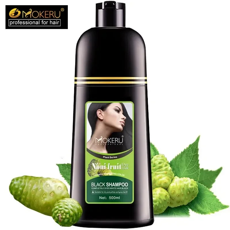 Organic Natural Fast color Hair Dye, Noni Plant Essence Hair Shampoo to Cover Gray/White Hair