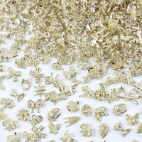 50Pcs 3D Silver Bowknot/Crown Metal Nail Charms With Tassel Pendant - Butterfly Nail Art Decorations, Mixed Shiny Manicure Supplies