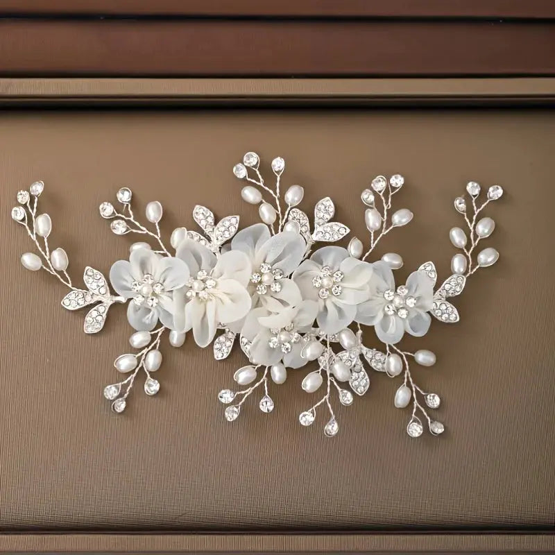 Wedding Hair Combs Bridal Hair Accessories For Women Hair Jewelry Silver Color Pearl Rhinestone Head Jewelry Women Accessories-hair accessories-SWEET T 52