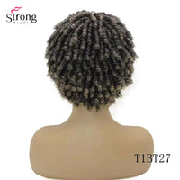 Short Afro Spiral Curly Wig for Women - 50% Human Hair and 50% Synthetic Full Wig Hair