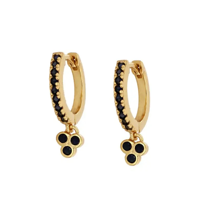 Gold Color Cute Water Drop Earrings For Women & Girls - Zircon Piercing Huggies/Hoop Dangle Earrings-earrings-SWEET T 52
