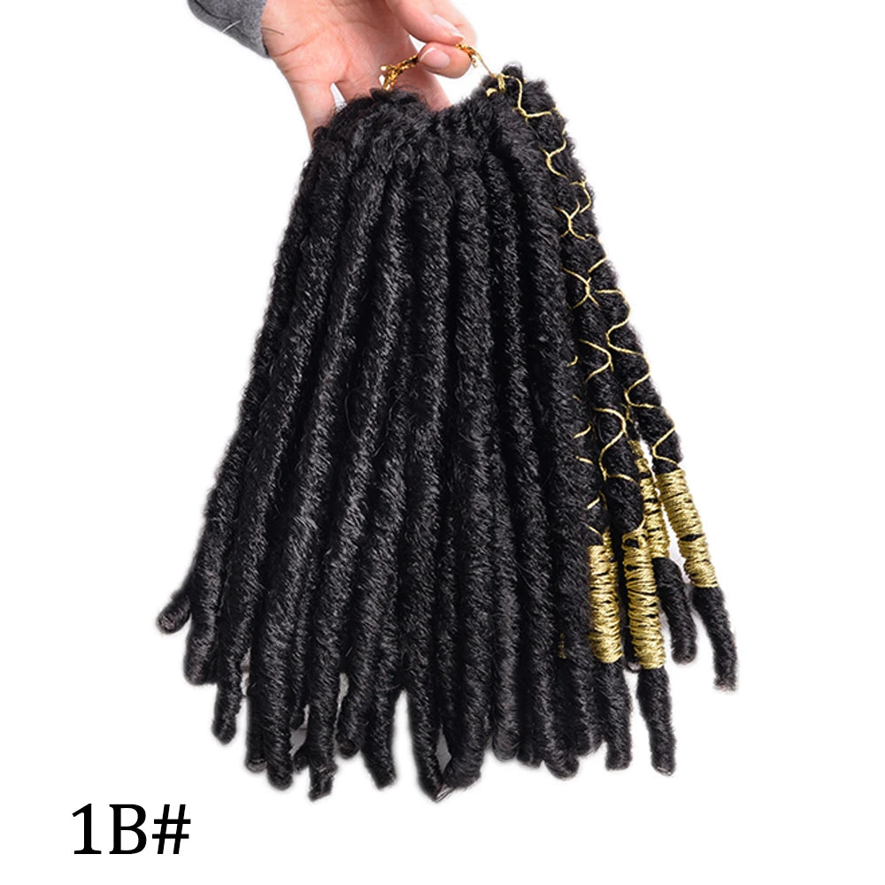 Faux Locks Crochet Hair Natural Hair Extensions Synthetic Crochet Braiding Hair Dreadlocks with Colored Line Short Hair Bundles SWEET T 52