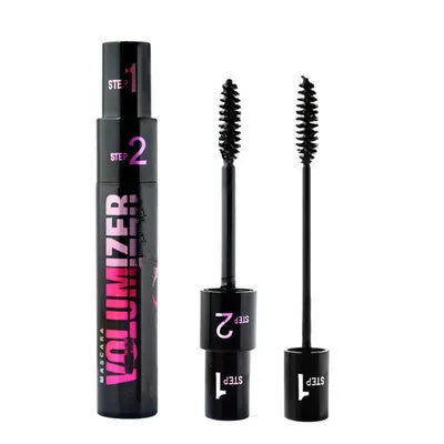 2 in 1 Double Purpose Mascara for Women & Girls, Waterproof and Sweatproof, Curling Brushes Makeup, Black