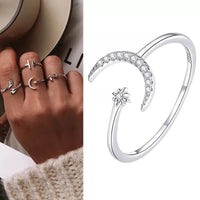 925 Sterling Silver Open Adjustable Rings for Women & Girls. Wedding, Engagement, Anniversary or Gift Rings-ring-SWEET T 52