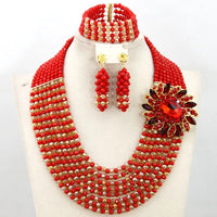 African Beads Jewelry Set Nigerian Wedding African Beads Jewelry Set Crystal African Jewelry Sets  ABJ176