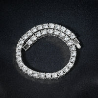 Hip Hop 5MM Tennis Chain Iced Out Bracelet/Necklace for Men - Silver/Gold