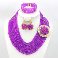 African Beads Jewelry Set Nigerian Wedding African Beads Jewelry Set Crystal African Jewelry Sets  ABJ176