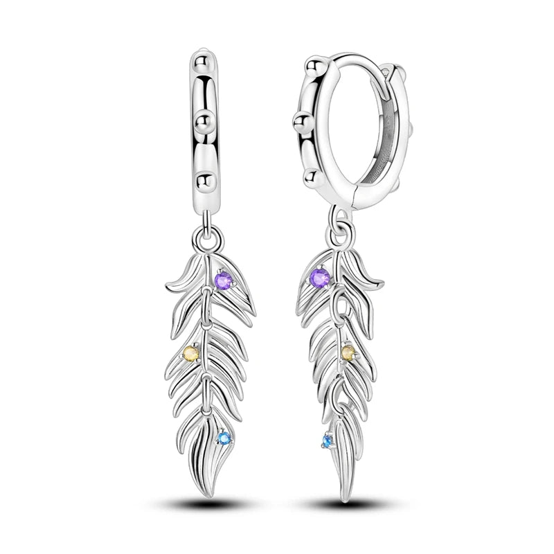 Sterling Silver Charm Earrings, 20 Styles