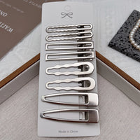 Y2K Silver Metal Hair Clips Set