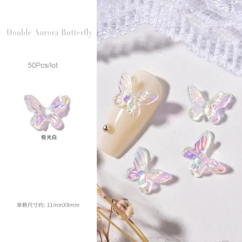 1 Bag Random Luxury Nail Art Dangle Jewelry, Mixed Style Nail Charms, Rhinestones 3D, 50 Pieces - SWEET T 52