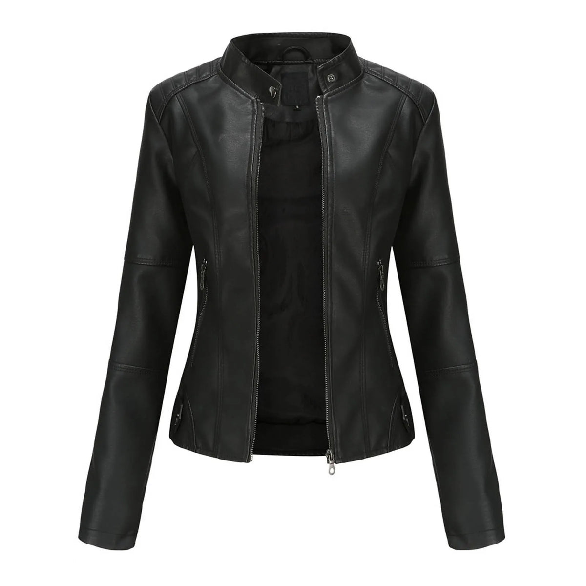 Women's Faux Leather Zip Jacket