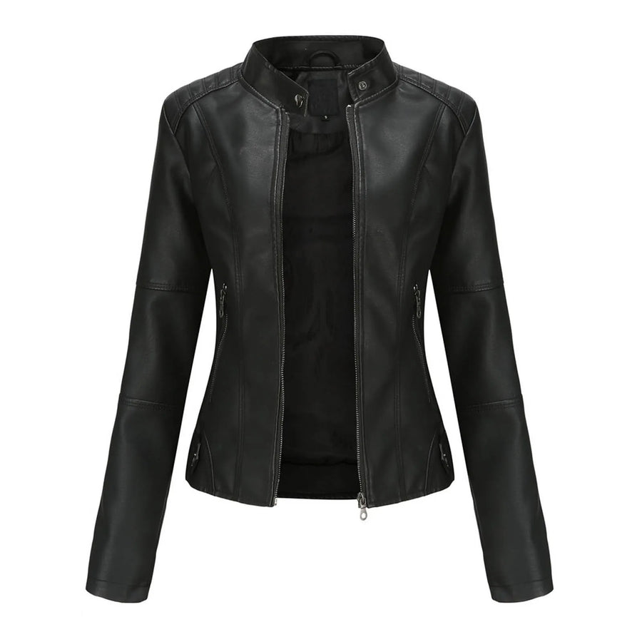 Women's Faux Leather Zip Jacket