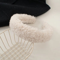 Plush Wide, Thick, Faux Fur Wool Hairbands.  4 cm Wide Solid Color Headbands for Women, Plain Fluffy Winter Hair Accessories