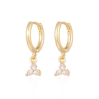 Gold Color Cute Water Drop Earrings For Women & Girls - Zircon Piercing Huggies/Hoop Dangle Earrings-earrings-SWEET T 52