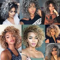 Short Synthetic Wigs for Women - Curly Topper for Women. 3 Clips, Short Toupee Hairpieces to Cover Thin Hair
