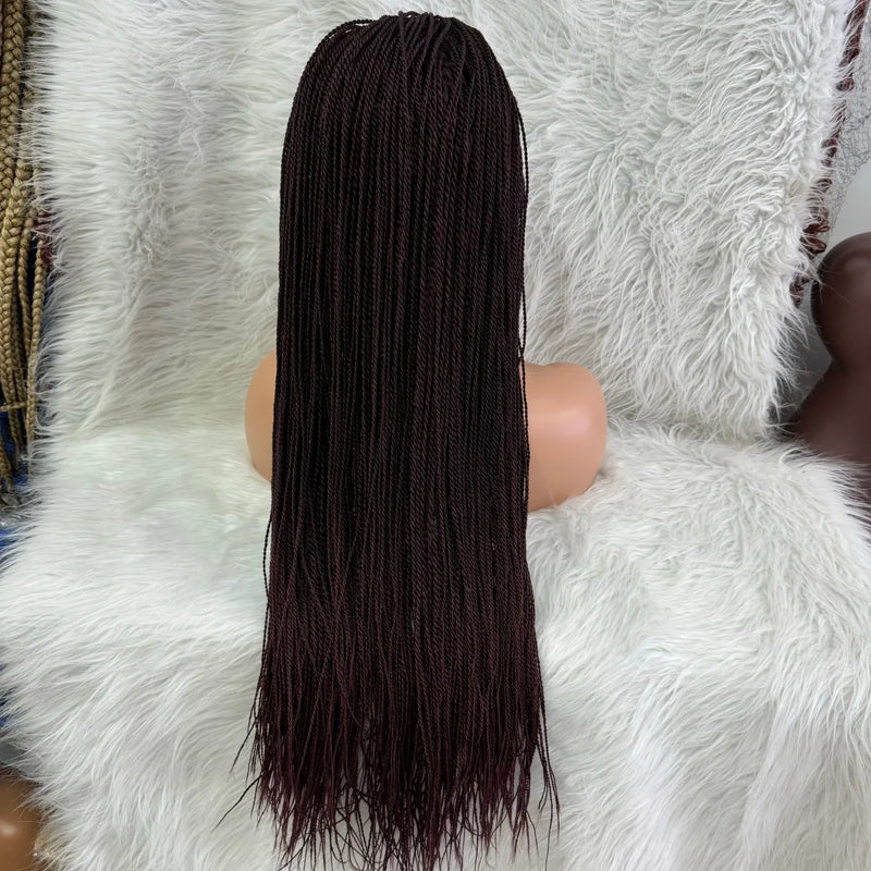 Twist Braided Wigs, Knotless Synthetic Lace Front Wigs, 28'' Long Straight Hair for Women & Girls. Heat Resistant